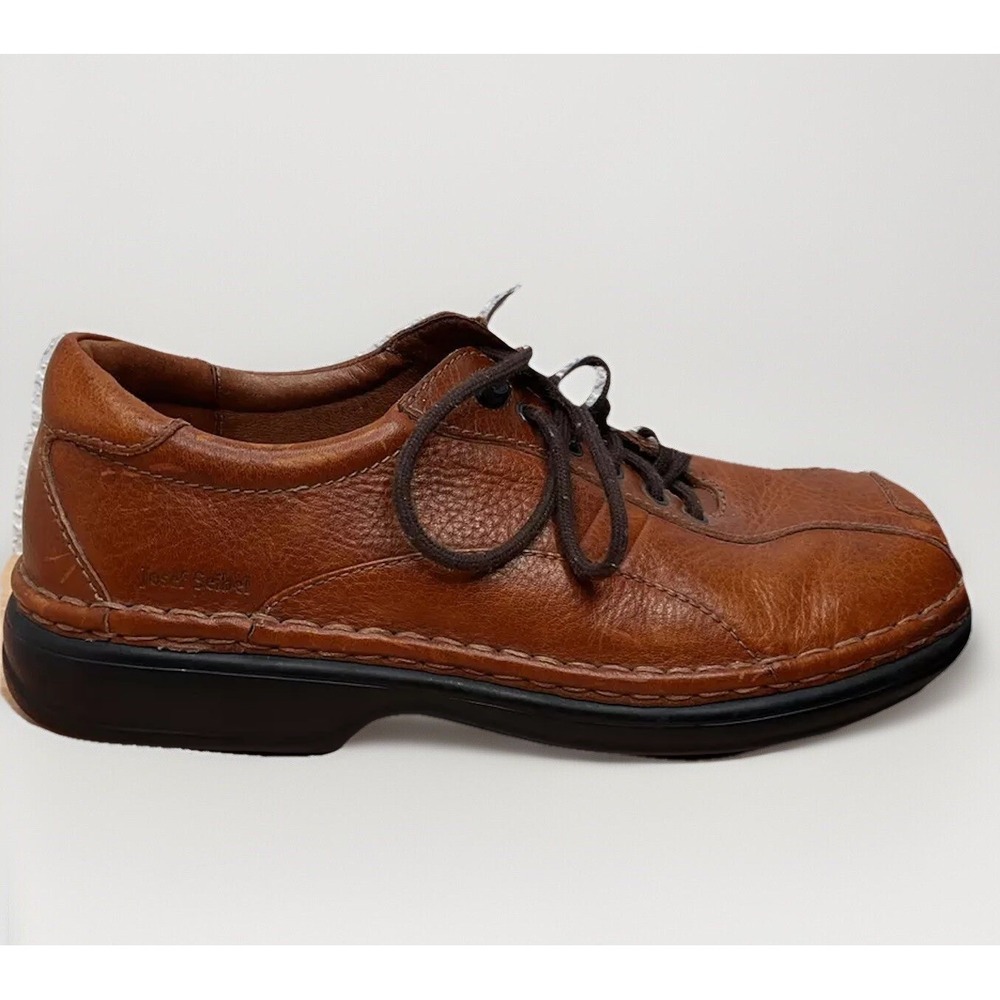Joseph Seibel Oxford Shoes Mens Size 12 Brown Pebble Leather Lace‎ Up Minimalist